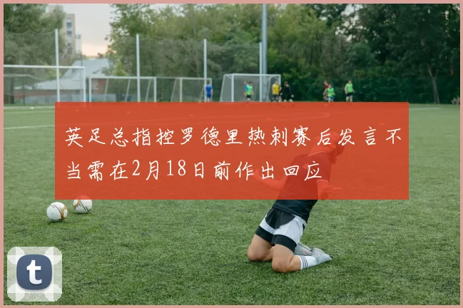 英足总指控罗德里热刺赛后发言不当需在2月18日前作出回应